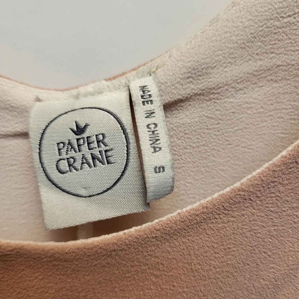 Paper Crane Blush Pink and Cream Layered Cami Top - Size S